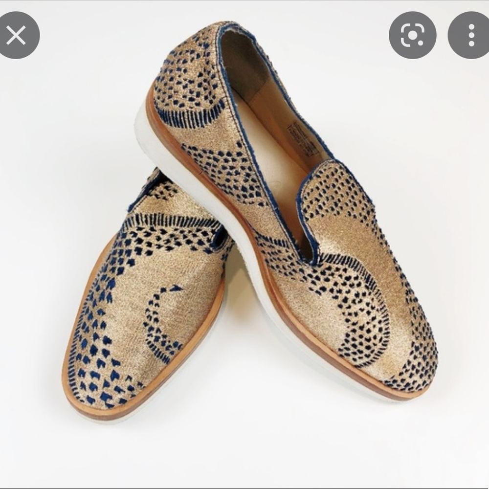 Free People Snake Eyes Loafers Gold
